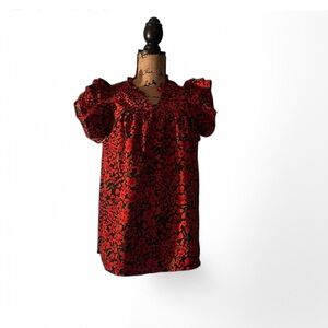 Elegant Red Floral Women's Top